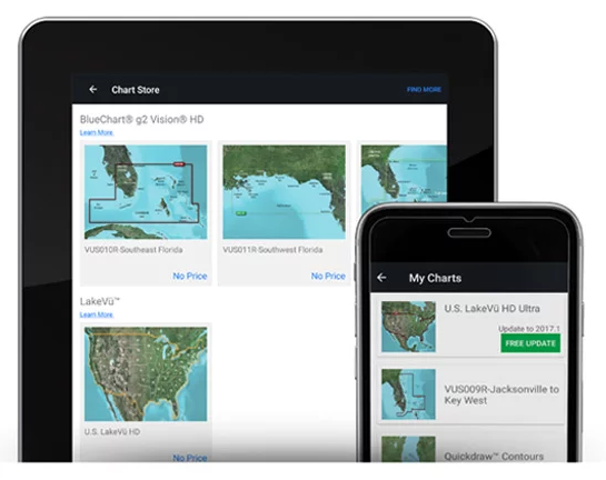 garmin marine app smartphone tablet maps control
