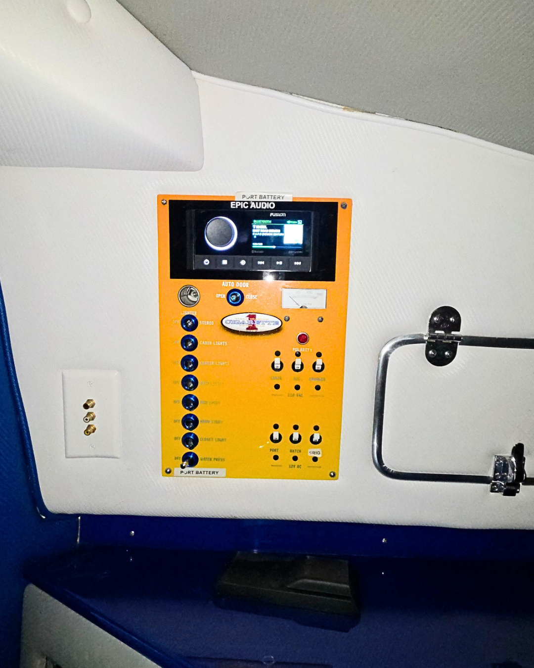 New Fusion radio in speed boat