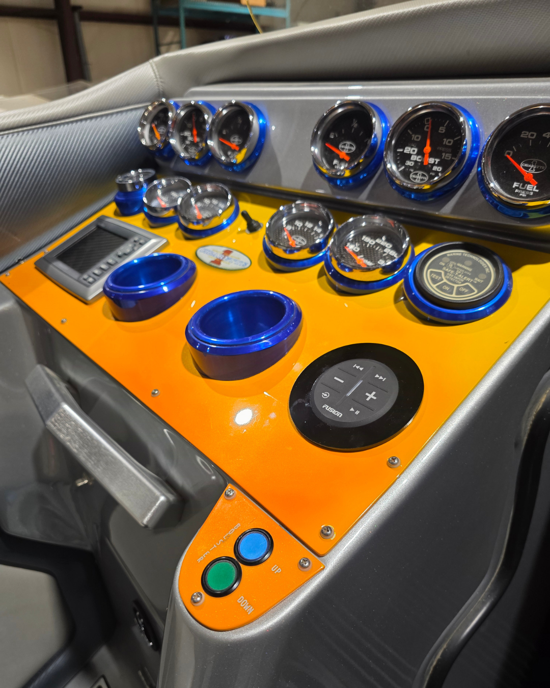 New radio remote in speed boat installed